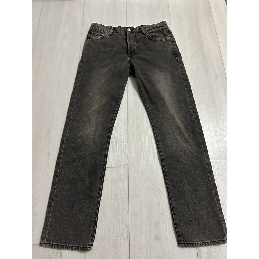 FRAME Denim Le Slouch Jeans Sz 25 High Rise Button Fly Straight Ankle Black